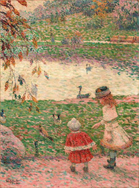 Les Enfants au Parc Montsouris  by Claude Emile Schuffenecker - Hand-Painted Oil Painting Reproduction