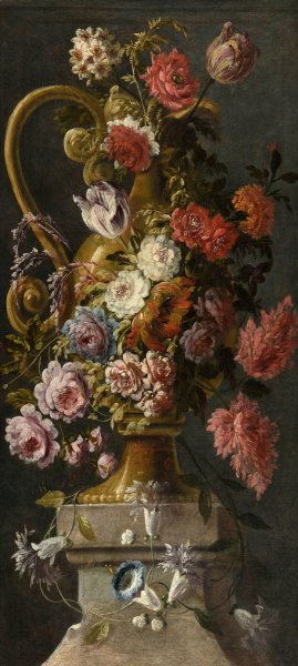 Fleurs dans un vase en bronze by Claude Huilliot Oil Painting