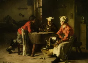 Kitchen Interior painting by Claude Joseph Bail