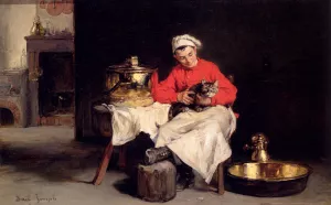 Le Cuisiner by Claude Joseph Bail Oil Painting