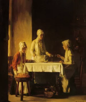 Preparing The Meal Oil painting by Claude Joseph Bail
