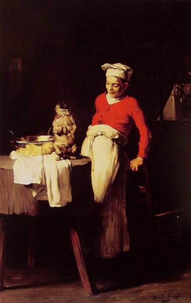 Main Product Photo of The Cook and the Pug Painting by Claude Joseph Bail