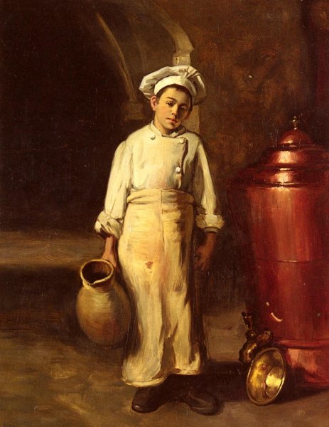 Main Product Photo of The Cook's Helper Painting by Claude Joseph Bail