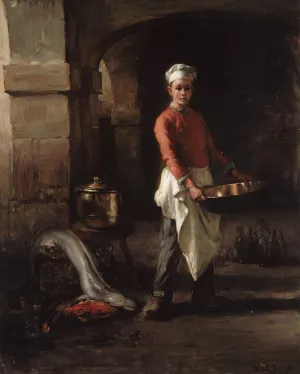 The Kitchen Boy by Claude Joseph Bail - Oil Painting Reproduction