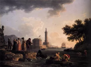 A Seashore by Claude-Joseph Vernet Oil Painting