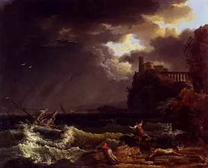 A Shipwreck In A Stormy Sea By The Coast by Claude-Joseph Vernet - Oil Painting Reproduction