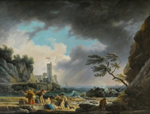 A Storm Near A Rocky Coast by Claude-Joseph Vernet Oil Painting