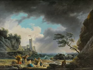 A Storm Near A Rocky Coast by Claude-Joseph Vernet Oil Painting