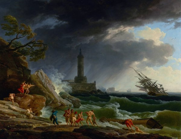 Main Product Photo of A Storm on a Mediterranean Coast  Painting by Claude-Joseph Vernet