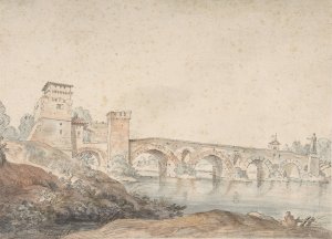 Ponte Molle, Rome by Claude-Joseph Vernet Oil Painting