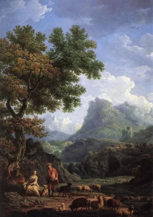Shepherd in the Alps by Claude-Joseph Vernet - Oil Painting Reproduction