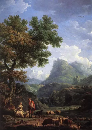Shepherd in the Alps Oil painting by Claude-Joseph Vernet