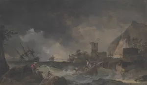Storm by Claude-Joseph Vernet Oil Painting