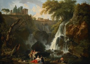 The Cascade at Tivoli by Claude-Joseph Vernet Oil Painting