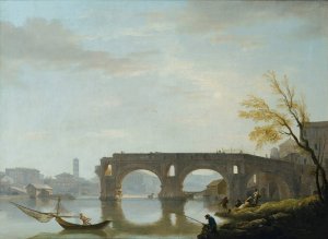 View Of The Ponte Rotto, Rome by Claude-Joseph Vernet Oil Painting