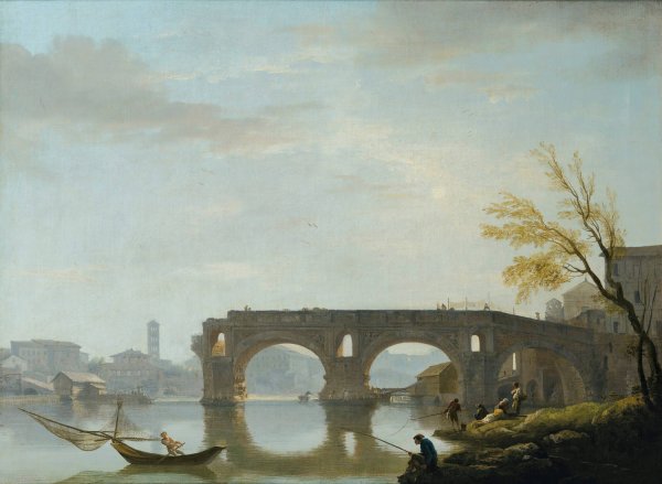 View Of The Ponte Rotto, Rome by Claude-Joseph Vernet - Hand-Painted Oil Painting Reproduction