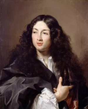 A Man, called Michel Baron by Claude Lefebvre Oil Painting