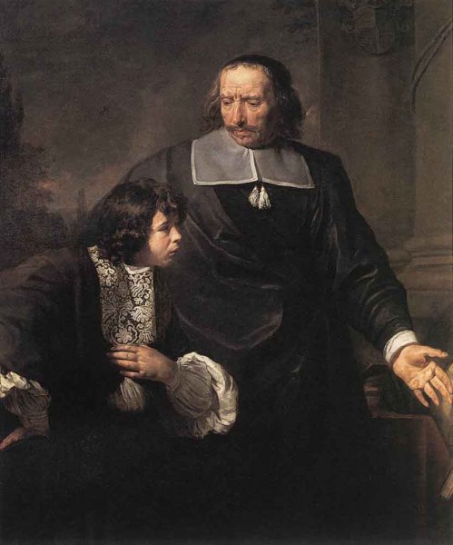 Main Product Photo of A Teacher and His Pupil Painting by Claude Lefebvre