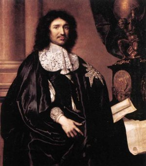Portrait of Jean-Baptiste Colbert by Claude Lefebvre Oil Painting