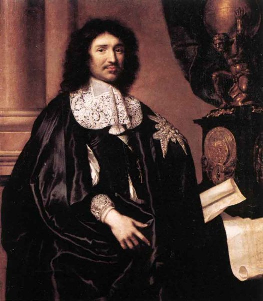 Portrait of Jean-Baptiste Colbert by Claude Lefebvre - Hand-Painted Oil Painting Reproduction