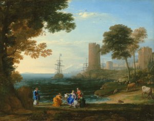 Coast View with the Abduction of Europa Oil painting by Claude Lorrain