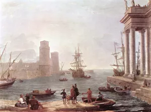 Departure of Ulysses from the Land of the Feaci painting by Claude Lorrain