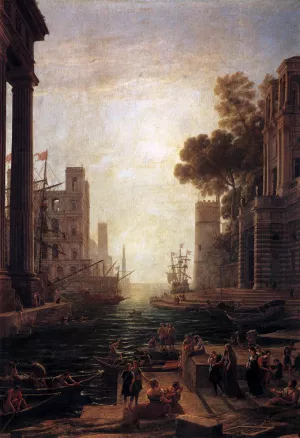 Embarkation of St Paula Romana at Ostia by Claude Lorrain Oil Painting