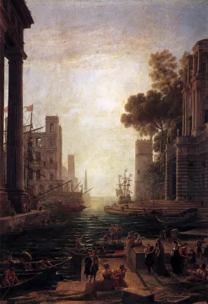 Embarkation of St Paula Romana at Ostia Oil painting by Claude Lorrain