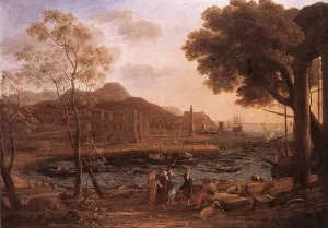 Harbour Scene with Grieving Heliades by Claude Lorrain Oil Painting