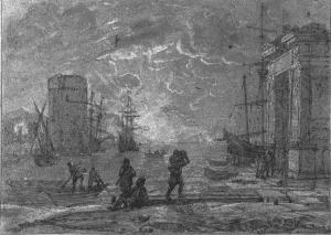 Harbour Scene painting by Claude Lorrain
