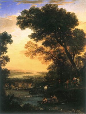 Ideal Landscape with the Flight into Egypt Oil painting by Claude Lorrain