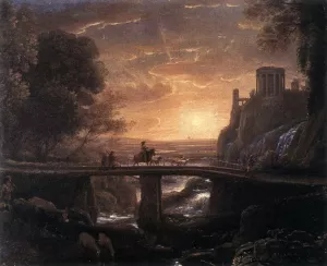 Imaginary View of Tivoli by Claude Lorrain Oil Painting