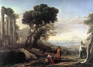 Italian Coastal Landscape by Claude Lorrain - Oil Painting Reproduction