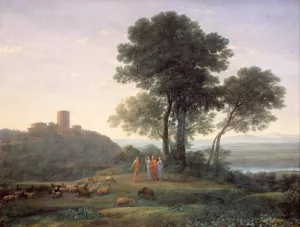 Jacob with Laban and his Daughters by Claude Lorrain Oil Painting