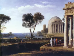 Landscape with Aeneas at Delos by Claude Lorrain - Oil Painting Reproduction