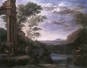 Landscape with Ascanius Shooting the Stag of Sylvia by Claude Lorrain - Oil Painting Reproduction