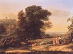 Landscape with Cephalus and Procris Reunited by Diana by Claude Lorrain Oil Painting