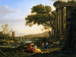 Landscape with Nymph and Satyr Dancing Oil painting by Claude Lorrain