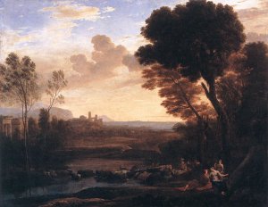 Landscape with Paris and Oenone Oil painting by Claude Lorrain