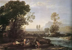 Landscape with Rest in Flight to Egypt by Claude Lorrain Oil Painting