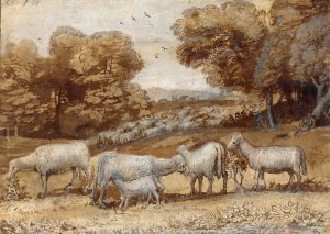 Landscape with Sheep by Claude Lorrain Oil Painting