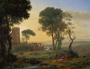 Landscape with the Flight into Egypt by Claude Lorrain Oil Painting