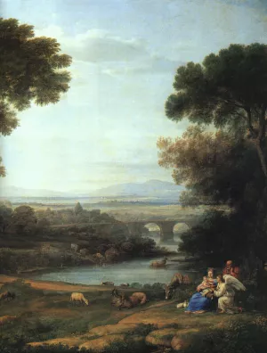 Landscape with the Rest on the Flight into Egypt Detail by Claude Lorrain Oil Painting