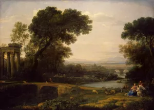 Landscape with the Rest on the Flight into Egypt by Claude Lorrain - Oil Painting Reproduction