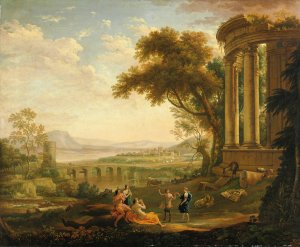Paesaggio Con Satiro E Ninfa by Claude Lorrain Oil Painting