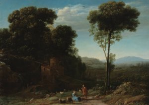 Pastoral Landscape with a Mill by Claude Lorrain Oil Painting