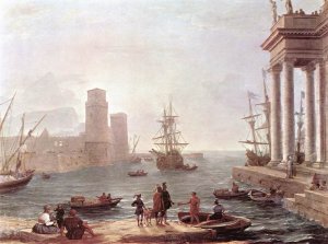 Port Scene with the Departure of Ulysses from the Land of the Feaci by Claude Lorrain Oil Painting