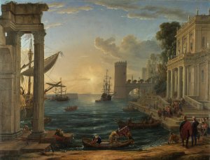 The Embarkation of the Queen of Sheba by Claude Lorrain Oil Painting