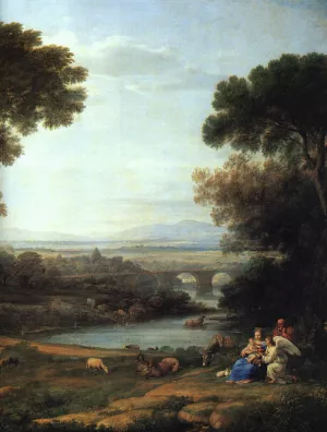 The Rest on the Flight into Egypt Detail by Claude Lorrain - Oil Painting Reproduction