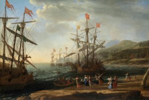 The Trojan Women Setting Fire to Their Fleet by Claude Lorrain Oil Painting